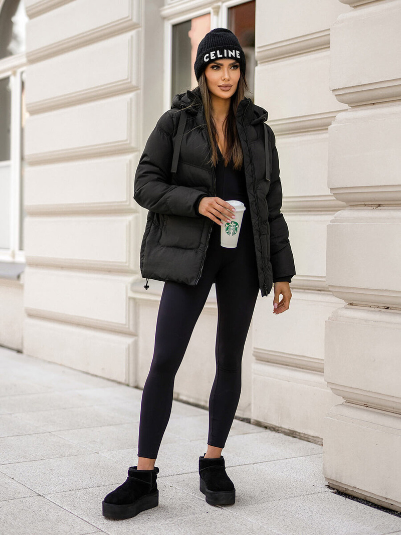 Dámska bunda čierna OZONEE JS/5M3251/392Z