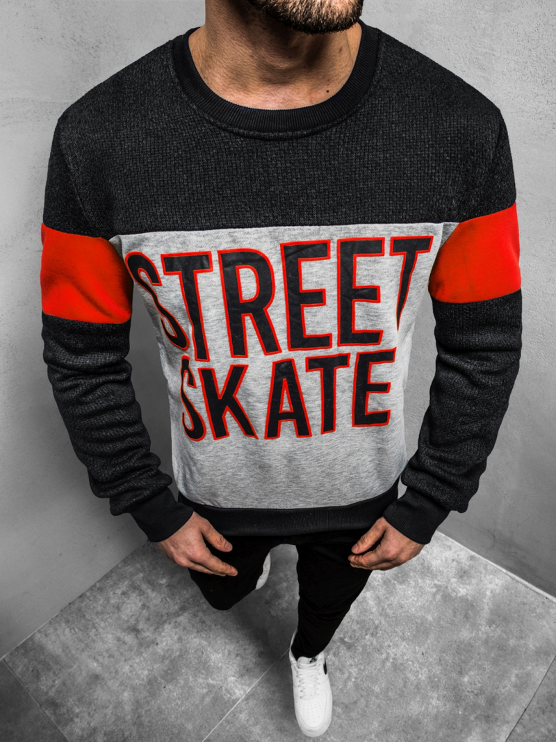 Pánska Mikina Čierna OZONEE JS/KS1901Z