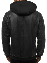 Pánska koženková bunda Čierno-Červená OZONEE N/6132