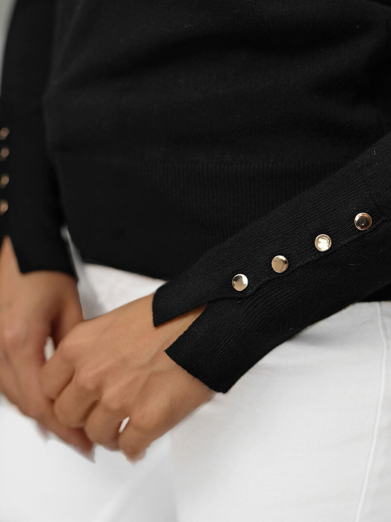 Dámsky Sveter Čierny OZONEE JS/8004/9