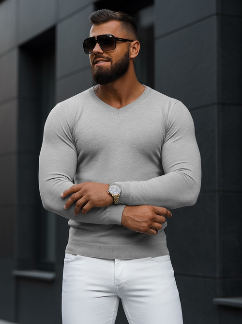 Pánsky Sveter Sivý OZONEE NB/MMB601/2Z