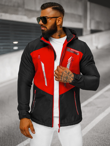 Pánska softshell Bunda Čierno-Červená OZONEE JS/HH022/1C