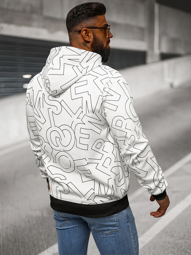 Pánska Mikina Biela OZONEE JS/8B1232/1