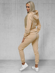 Dámska Velúrová Tepláková Súprava Svetlo Béžové OZONEE JS/8C1176/159