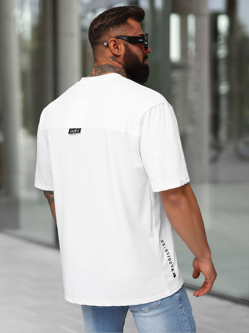 Pánske Tričko Biele OZONEE O/QQ1185