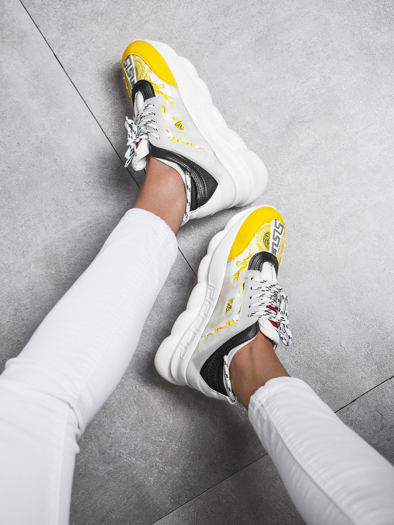 Dámske sneakersy bielo-žlté OZONEE G/2021