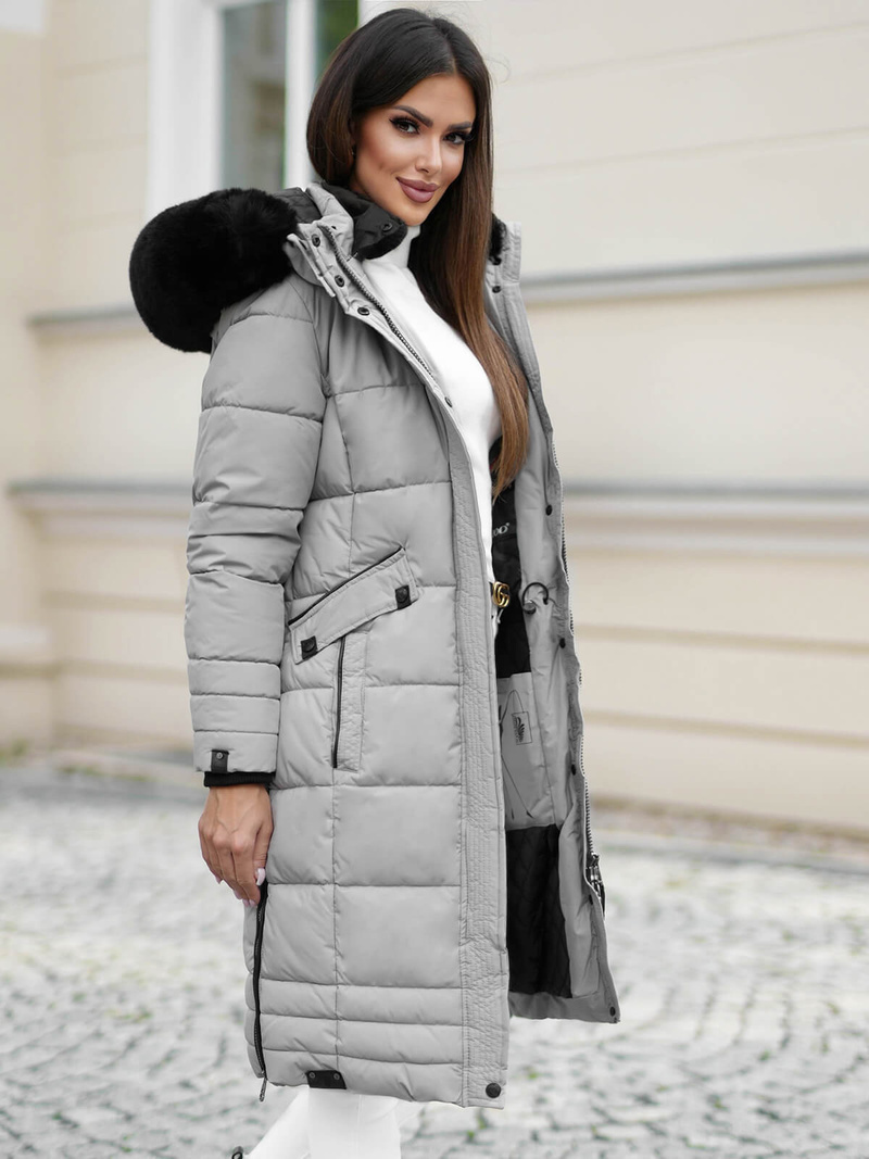 Dámska bunda sivé OZONEE O/W377Z