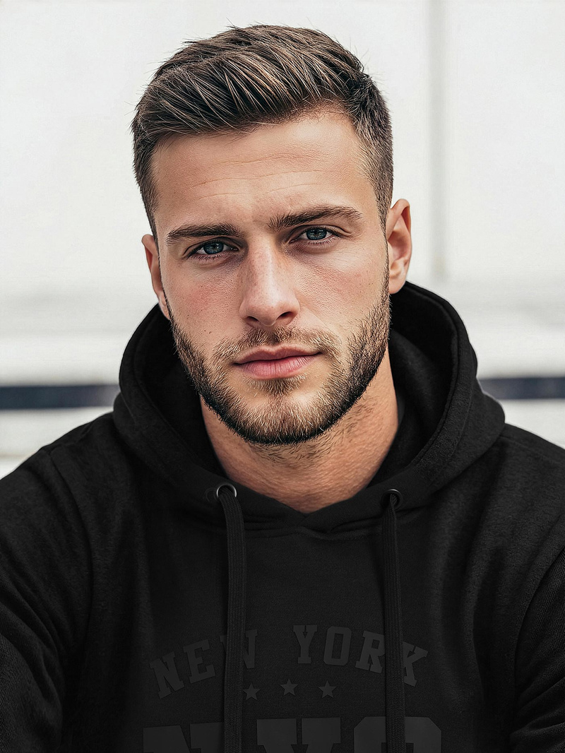 Pánska Mikina Čierna OZONEE JS/8B1971/3