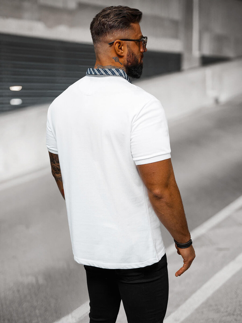 Pánska Polokošeľa Bielé OZONEE O/DA803