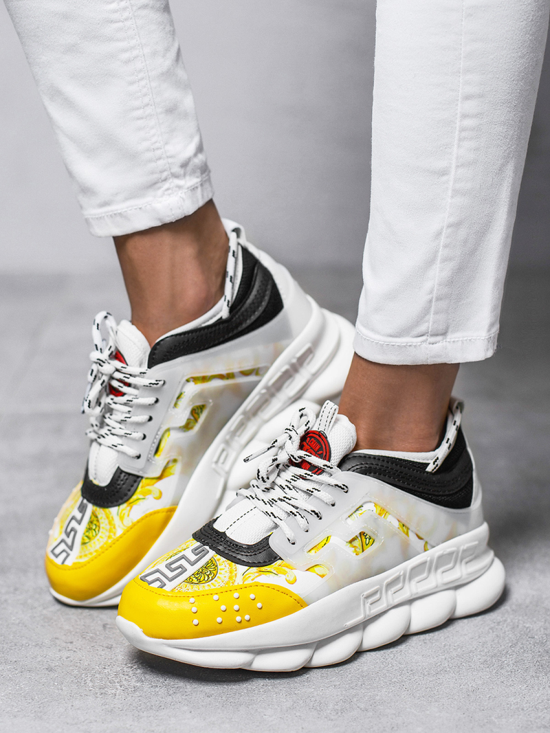 Dámske sneakersy bielo-žlté OZONEE G/2021