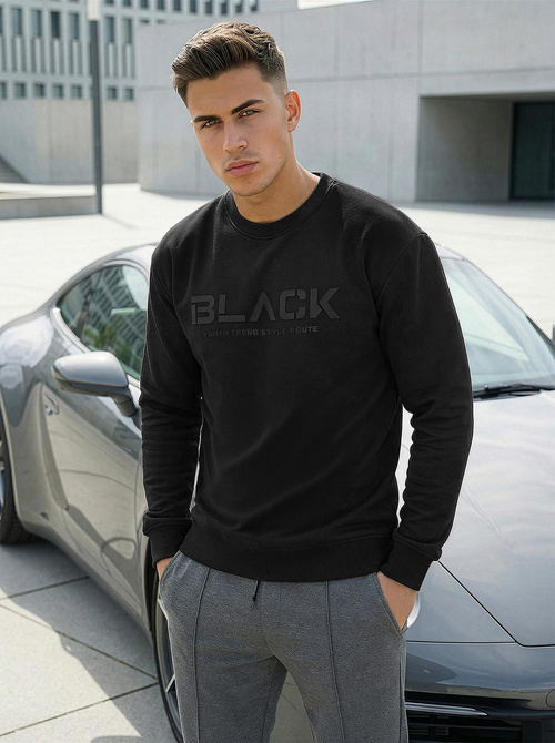 Pánska Mikina Čierna OZONEE JS/8B1992/3