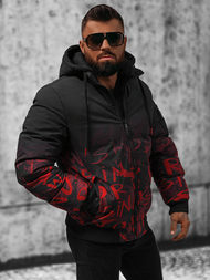 Pánska Bunda Čierno-Červená OZONEE JS/27M8102