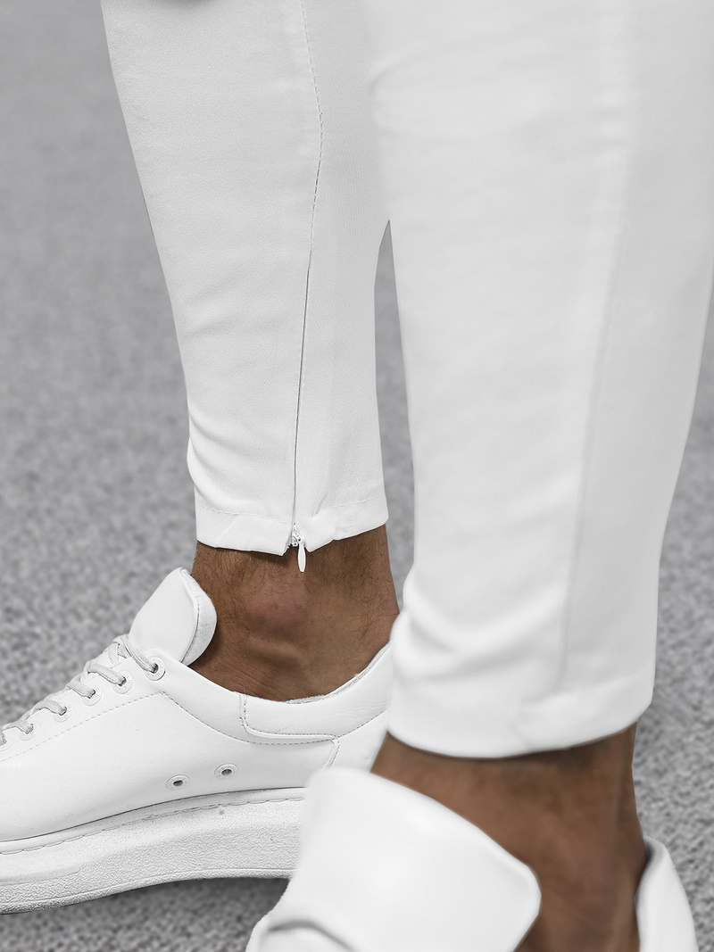 Pánske Chino Nohavice Biele OZONEE DJ/3300