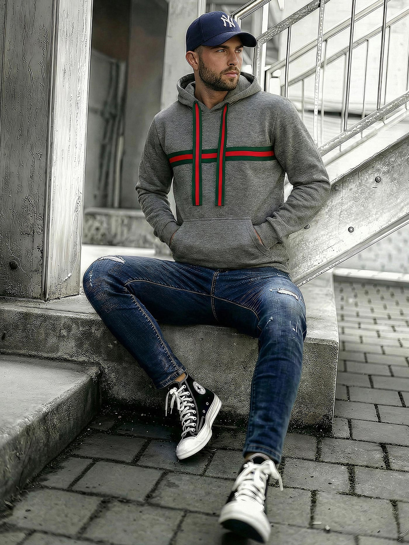 Pánska Mikina Grafitová OZONEE JS/8B1735/5Z