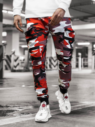 Pánske jogger nohavice vínovo-béžové OZONEE G/11132