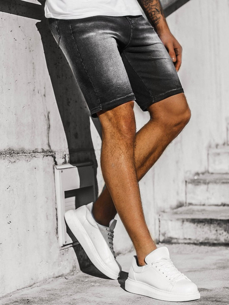 Pánske riflové kraťasy Čierne OZONEE JS/KK1072Z