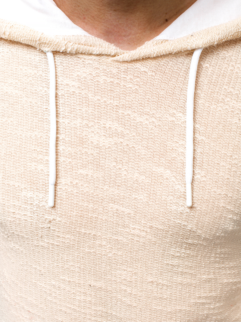 Pánska mikina s kapucňou béžová OZONEE O/1252