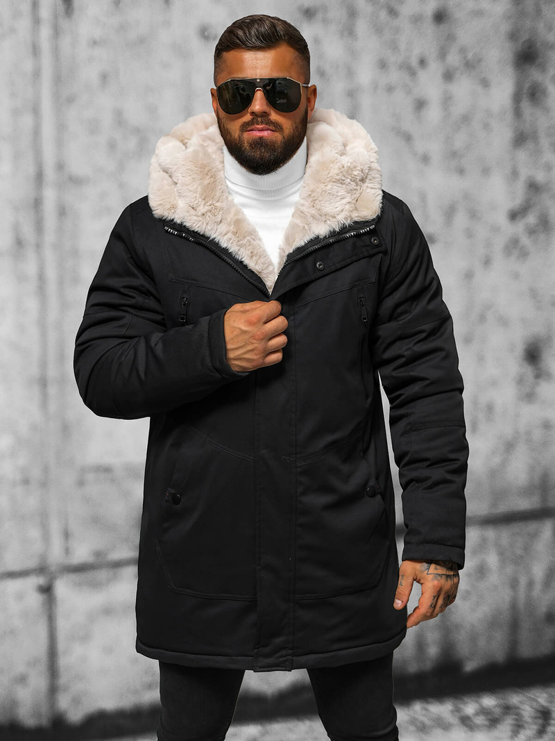 Pánska Zimná Bunda Čierna OZONEE JS/22M315/392