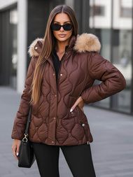 Dámska bunda Čokoláda OZONEE JS/5M3226/158Z