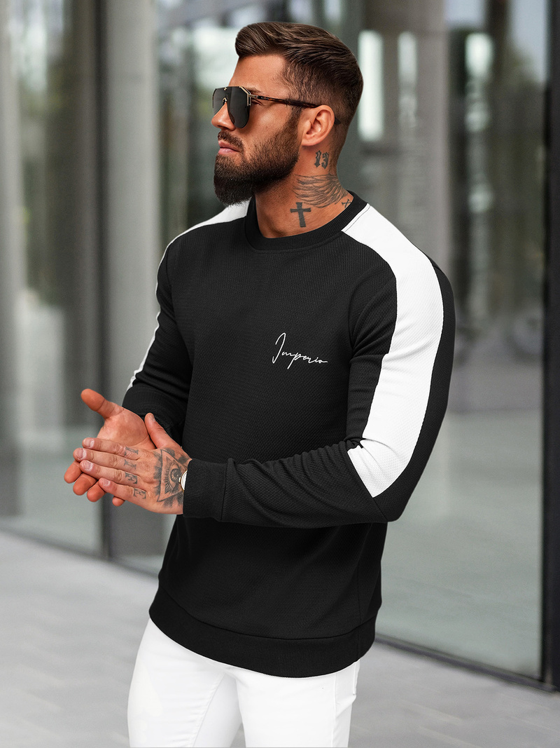 Pánska Mikina Čierna OZONEE O/P2033Z