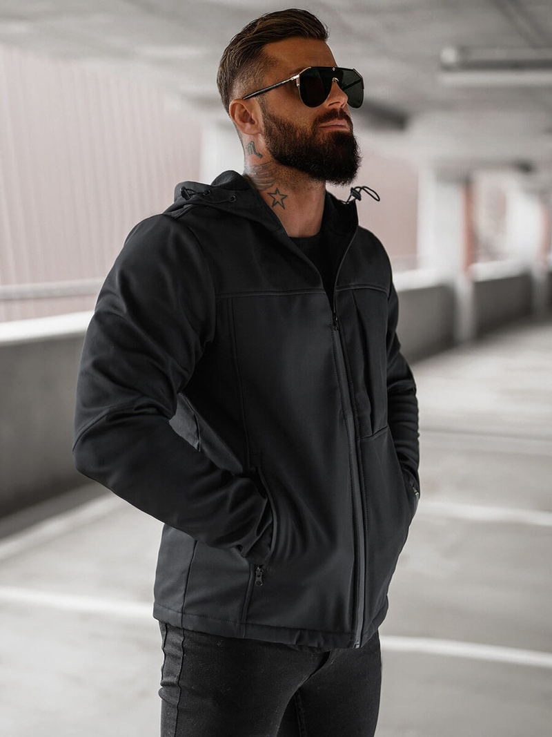 Pánska softshellová bunda čierné OZONEE JS/27B6523/3Z