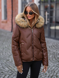 Dámska Zimná Bunda Čokoláda OZONEE JS/5M3331/158