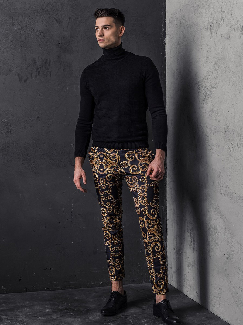 Pánske chino nohavice Námornícke Modré OZONEE DJ/5595