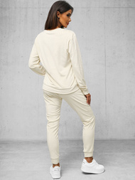 Dámska Velúrová Tepláková Súprava Ecru OZONEE O/8C1173/155Z