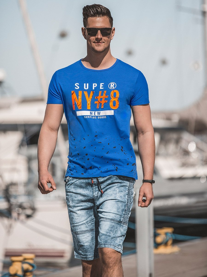 Pánske riflové kraťasy Modré OZONEE RF/HY319