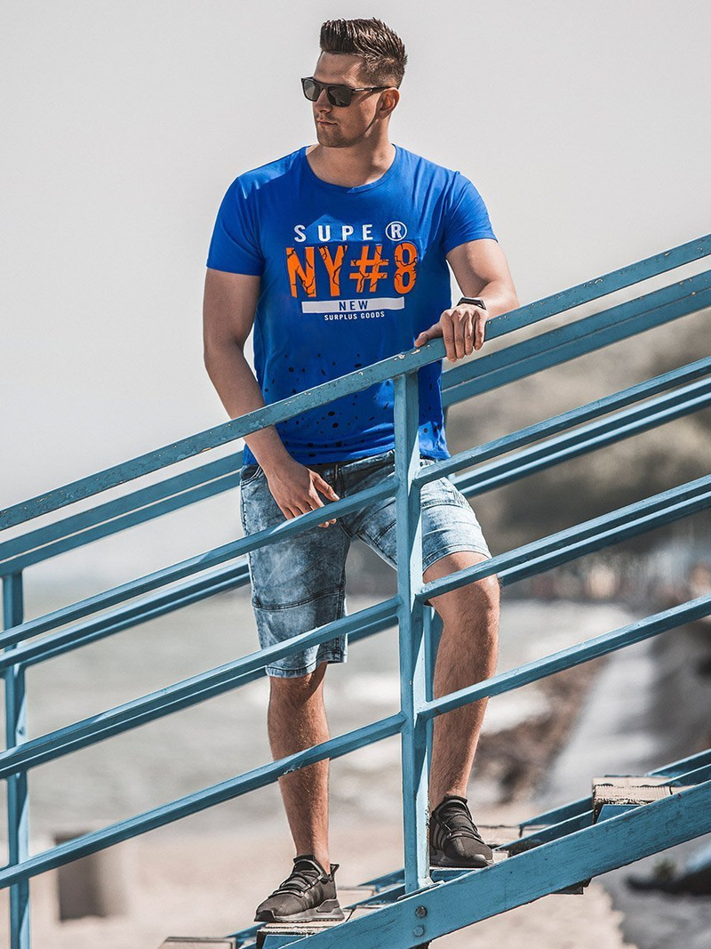 Pánske riflové kraťasy Modré OZONEE RF/HY319