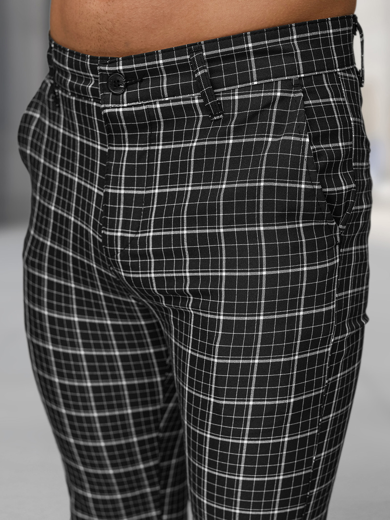 Pánske Chino Nohavice Čierne OZONEE DJ/5515Z