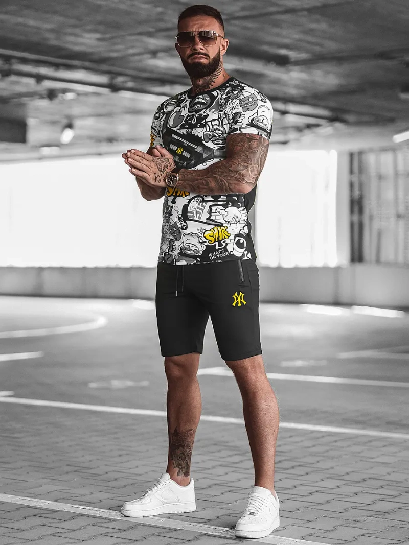 Pánska Tepláková Súprava Čierno-Žltá OZONEE O/HM789