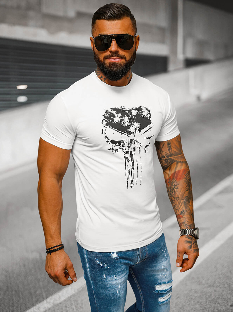 Pánske Tričko Biele OZONEE NB/MT3045