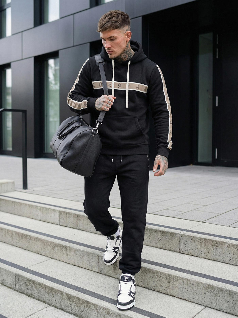 Pánska Mikina Čierna OZONEE JS/8B1729/3