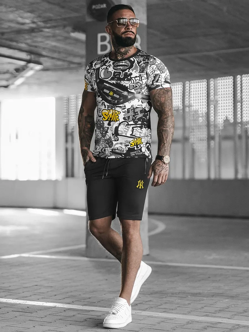 Pánska Tepláková Súprava Čierno-Žltá OZONEE O/HM789