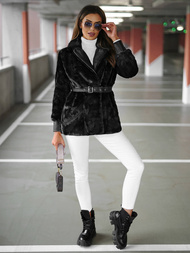 Dámska bunda čierna OZONEE JS/11Z8075Z