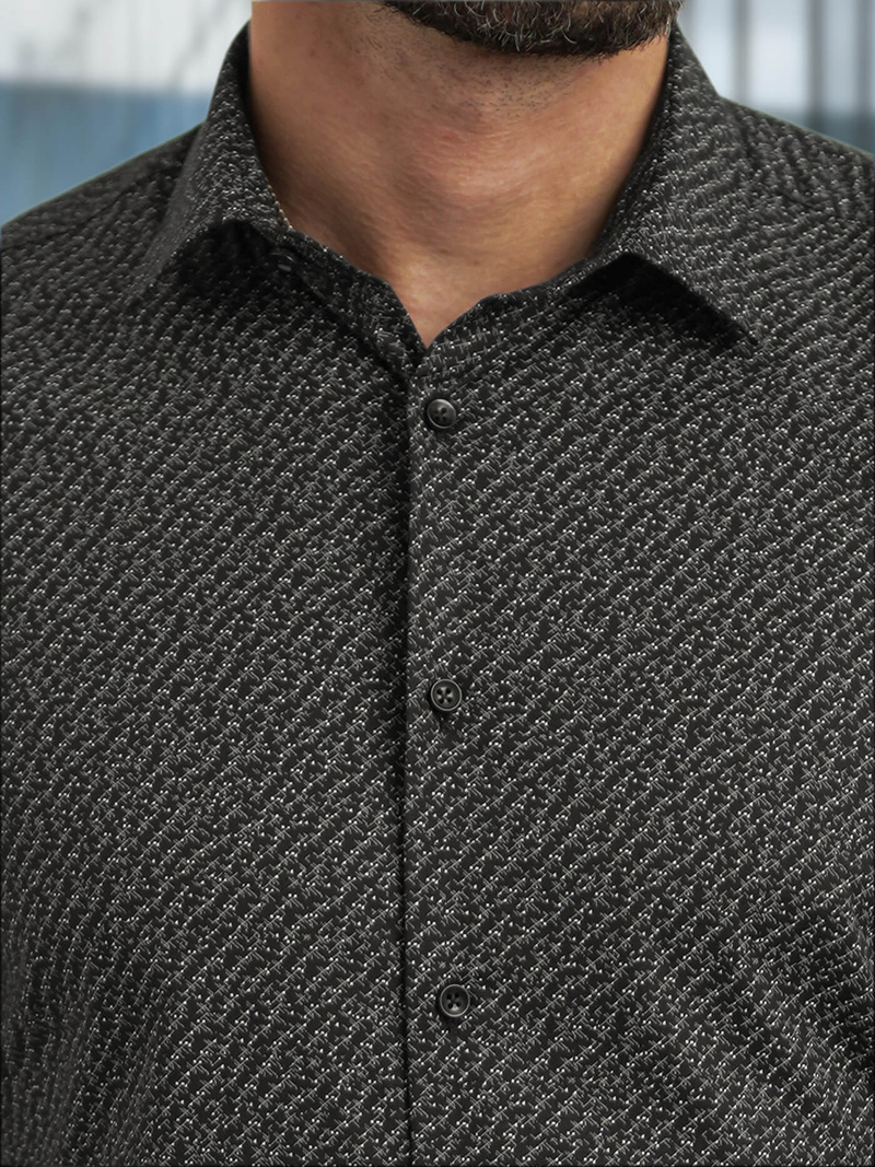 Pánska Košeľa Crna OZONEE V/V184