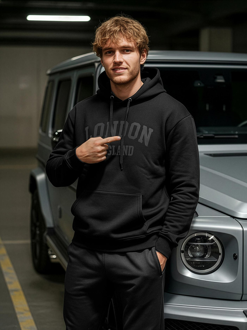 Pánska Mikina Čierna OZONEE JS/8B1986/3