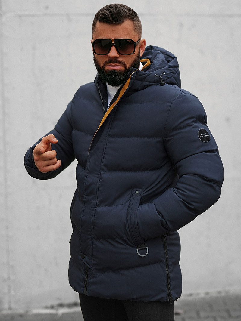 Pánska Bunda Námornícka Modrá OZONEE N/7330Z