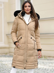 Dámska bunda béžová OZONEE O/W377Z