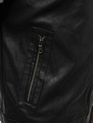 Pánska koženková bunda Čiernobiela OZONEE YD/BF59359Z