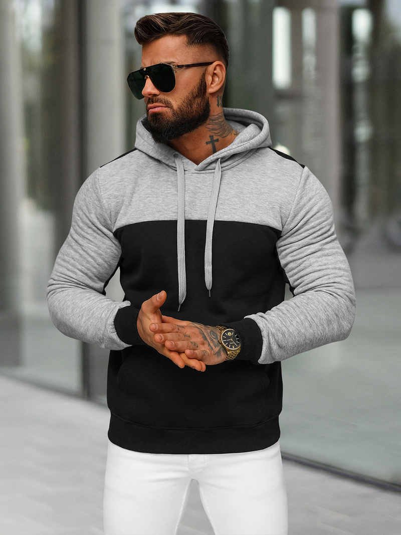 Pánska Mikina Čierna OZONEE JS/8B1307/3