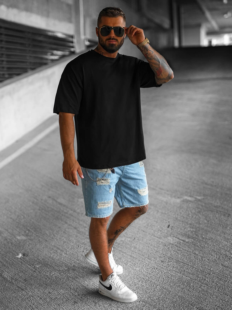 Pánske Tričko Čierne OZONEE O/3430