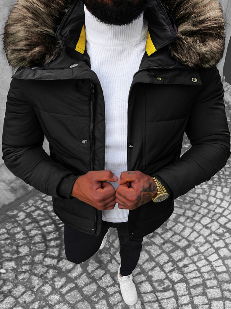 Pánska Bunda Čierna OZONEE JS/M1966/392