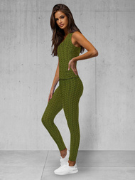 Dámska dvojdielna tepláková súprava khaki OZONEE JS/YW88037/7Z