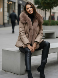 Dámska Bunda Tmavo-Béžové OZONEE O/16M9179/84