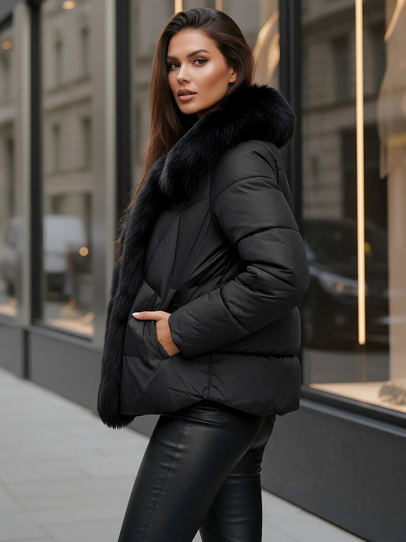 Dámska bunda čierna OZONEE O/16M9179/392