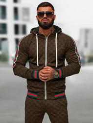 Pánska tepláková súprava tmavo-béžová OZONEE O/FF5111AB