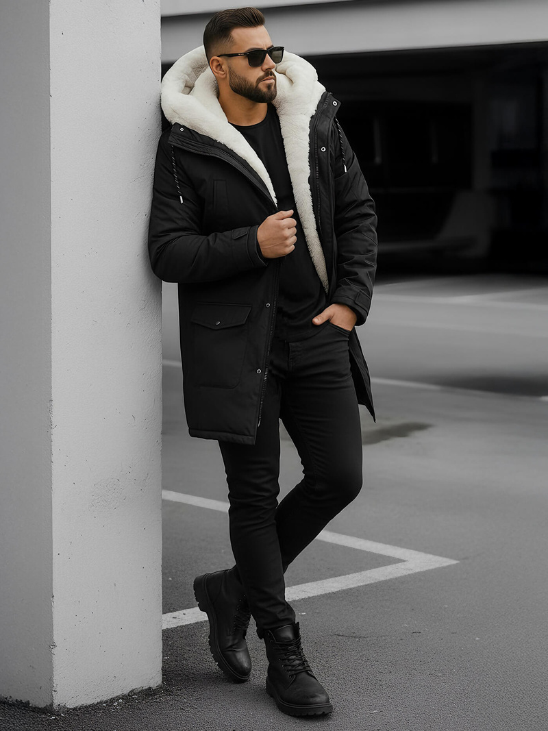 Pánska Zimná Bunda Čierna OZONEE JS/5M120/392Z