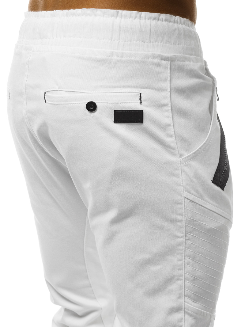 Pánske chino jogger nohavice Biele OZONEE A/0952